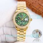 Swiss Copy Rolex Datejust 31 Floral Face Yellow Gold Diamond-set Bezel